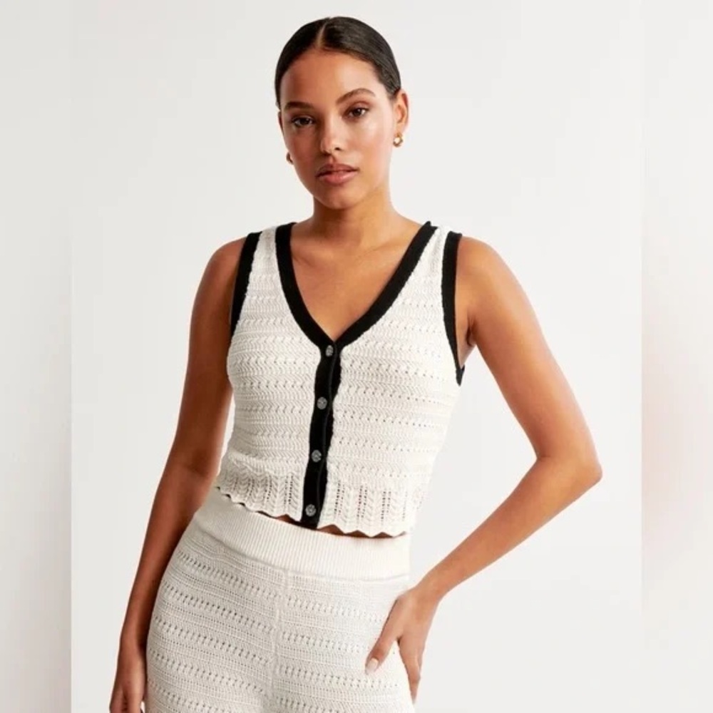 A&F Crochet Sweater Tank NWT